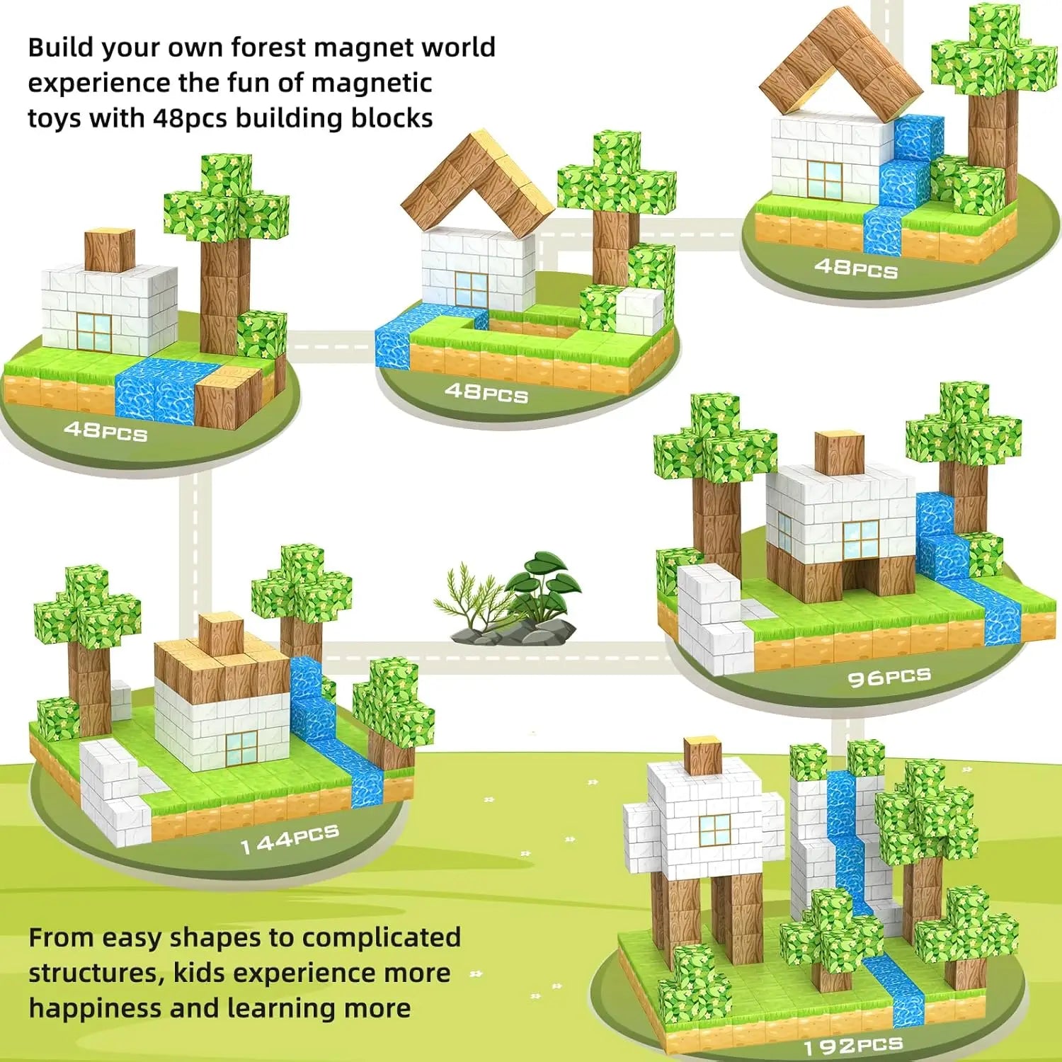 DIY200P Model Magnetic Building Blocks Mine Magnet World Set Toys STEM Montessori Stacking Cubes Construction Set Christmas Gift