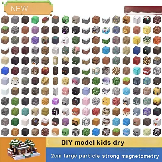 DIY200P Model Magnetic Building Blocks Mine Magnet World Set Toys STEM Montessori Stacking Cubes Construction Set Christmas Gift